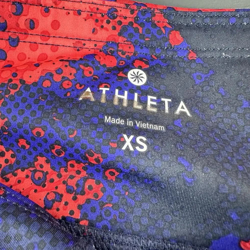 Athleta Leggings Women XS Electro Sonar Capri Athleisure Active Stretch Comfort - Picture 2 of 7